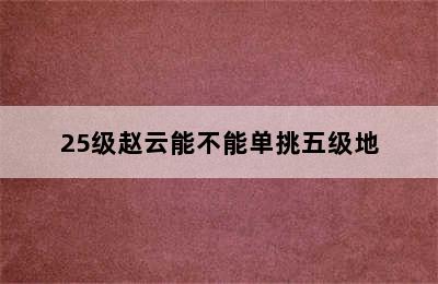 25级赵云能不能单挑五级地