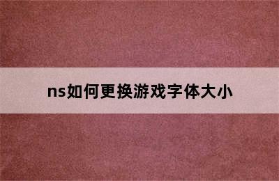 ns如何更换游戏字体大小