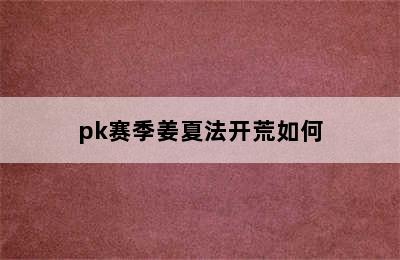 pk赛季姜夏法开荒如何