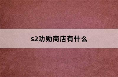 s2功勋商店有什么