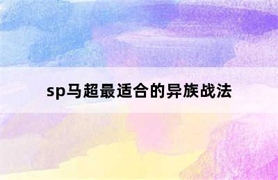 sp马超最适合的异族战法