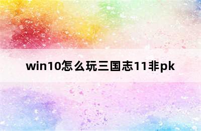 win10怎么玩三国志11非pk