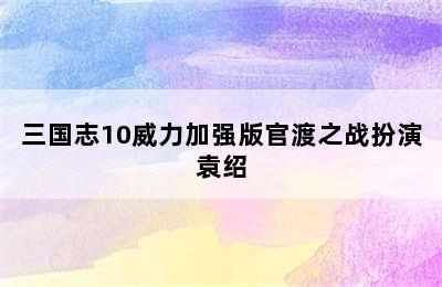 三国志10威力加强版官渡之战扮演袁绍