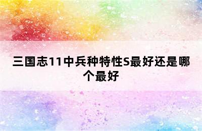 三国志11中兵种特性S最好还是哪个最好