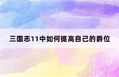 三国志11中如何提高自己的爵位