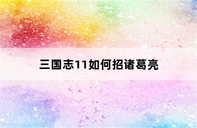 三国志11如何招诸葛亮