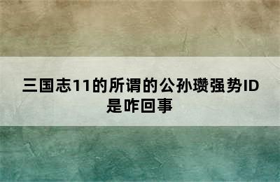 三国志11的所谓的公孙瓒强势ID是咋回事