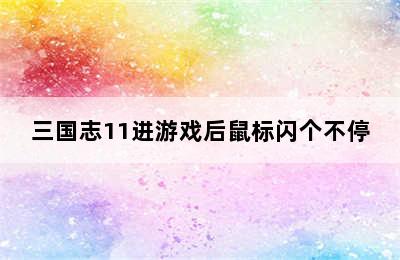 三国志11进游戏后鼠标闪个不停