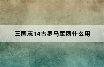 三国志14古罗马军团什么用