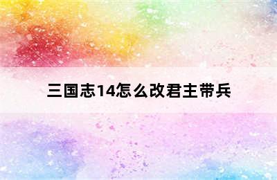 三国志14怎么改君主带兵