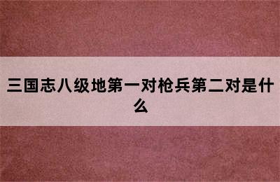 三国志八级地第一对枪兵第二对是什么