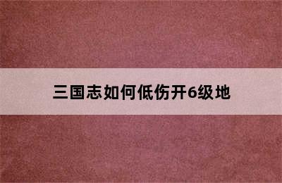 三国志如何低伤开6级地