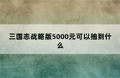 三国志战略版5000元可以抽到什么