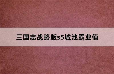 三国志战略版s5城池霸业值