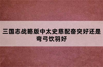 三国志战略版中太史慈配奋突好还是弯弓饮羽好