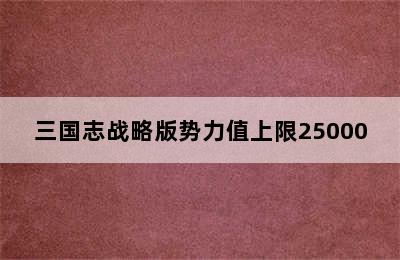 三国志战略版势力值上限25000