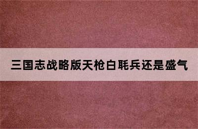 三国志战略版天枪白毦兵还是盛气