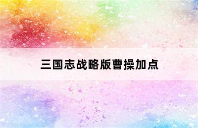 三国志战略版曹操加点