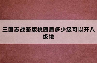 三国志战略版桃园盾多少级可以开八级地