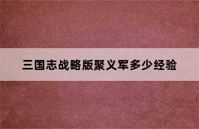 三国志战略版聚义军多少经验
