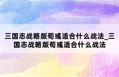 三国志战略版荀彧适合什么战法_三国志战略版荀彧适合什么战法