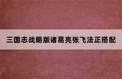 三国志战略版诸葛亮张飞法正搭配