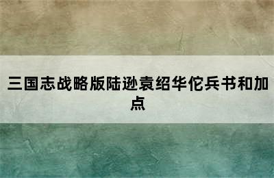 三国志战略版陆逊袁绍华佗兵书和加点