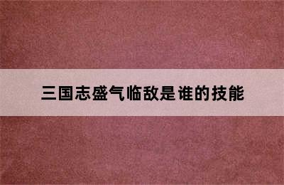 三国志盛气临敌是谁的技能