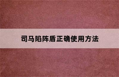 司马陷阵盾正确使用方法