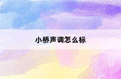 小桥声调怎么标