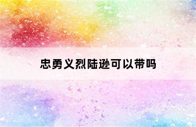 忠勇义烈陆逊可以带吗