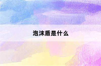 泡沫盾是什么