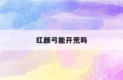 红颜弓能开荒吗