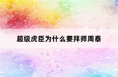 超级虎臣为什么要拜师周泰