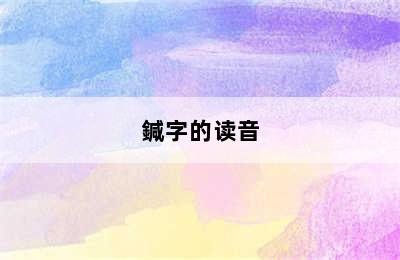 鍼字的读音