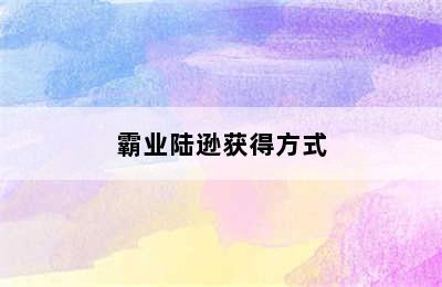 霸业陆逊获得方式